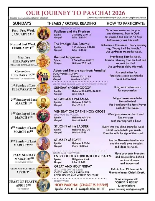 Lent Schedule 2026